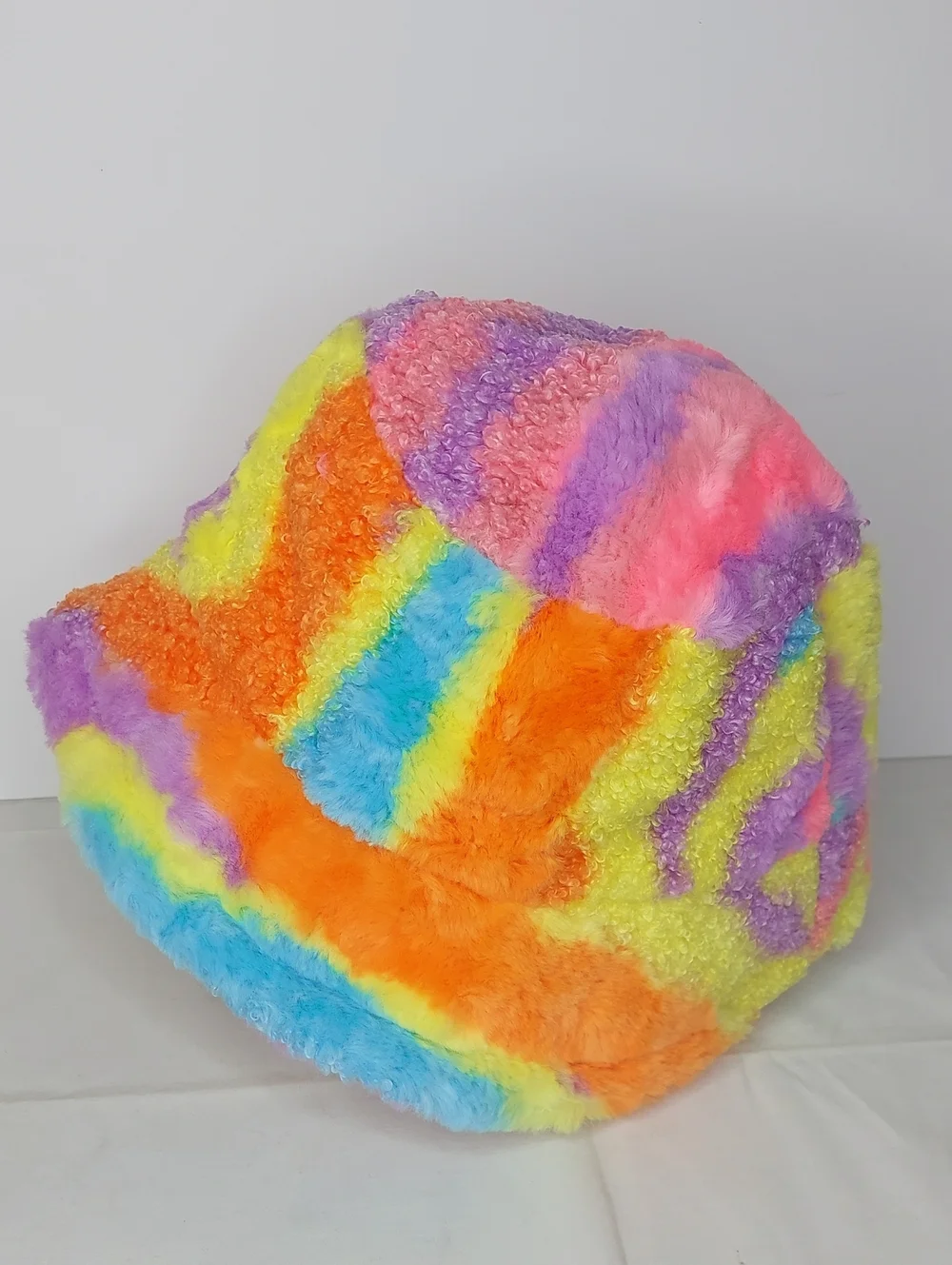 Colorful Rainbow Sherpa Bucket Hat